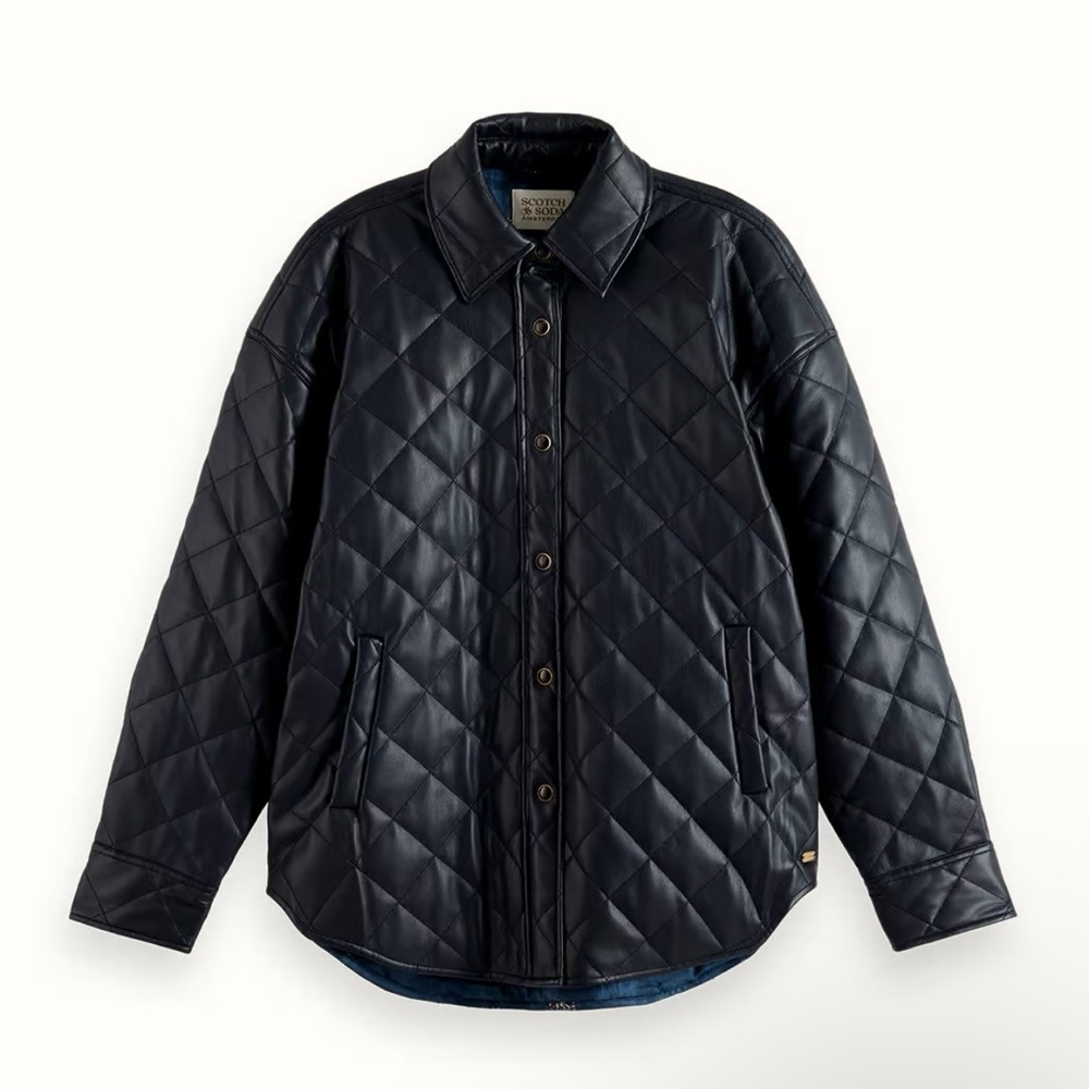 Scotch & Soda Leather Quilted Jacket